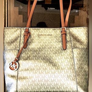 Michael Kors Jet Set Metallic Leather Tote Bag, Dustbag STUNNING Condition